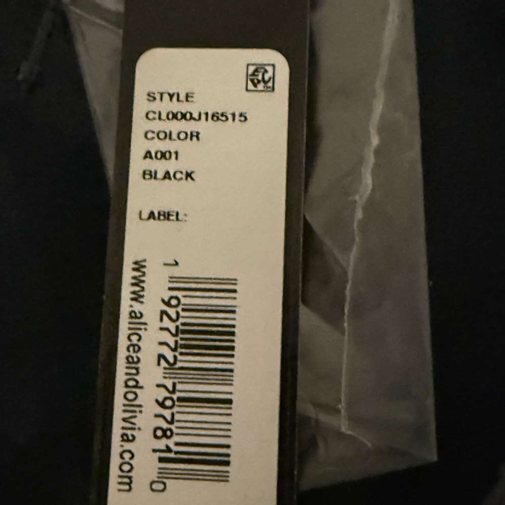 Alice + Olivia Black Carolyn Vegan Leather Mini Shirt Dress with Tie Waist - Picture 6 of 6